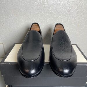 Beckett Simonon black pebbled leather loafers 9.5